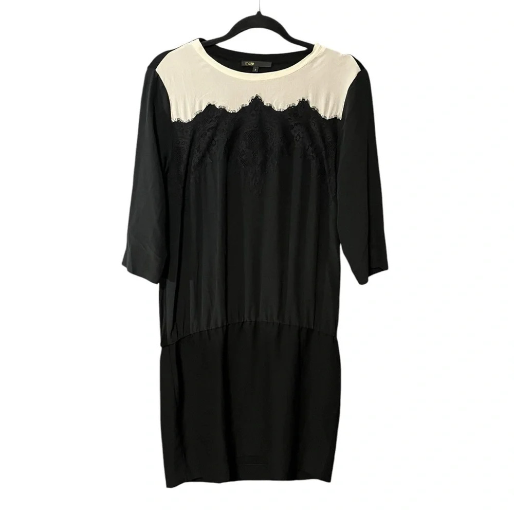 Maje Black and Cream Dress